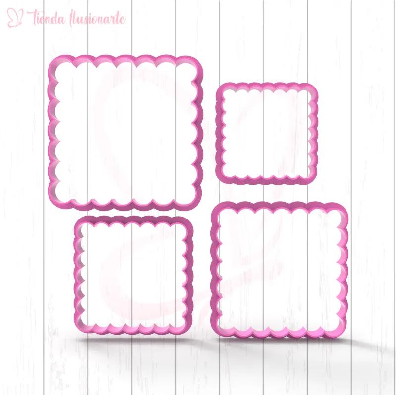 Set cuadrados rizados x4